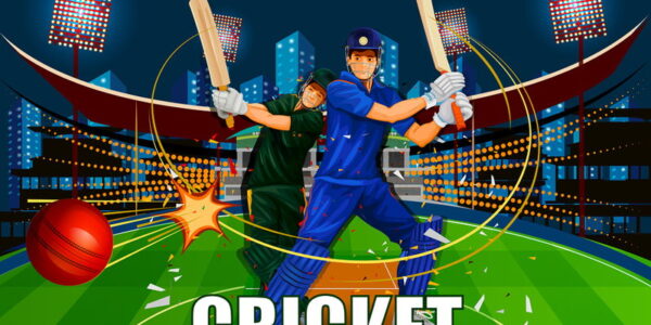bright cricket illustration