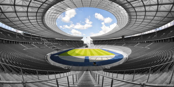panoramic view large football stadium