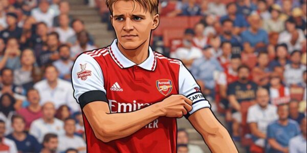 odegaard arsenal captain putting on armband