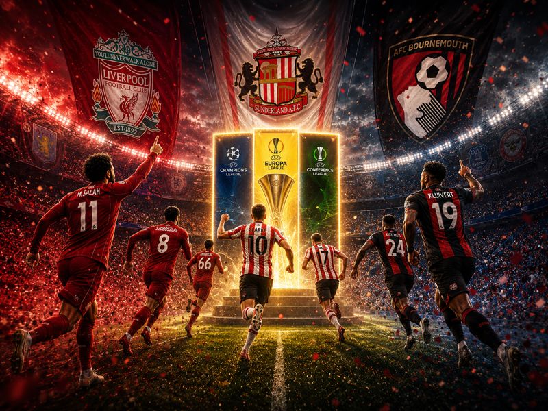 liverpool sunderland bournemouth race for europe